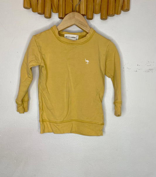 Os & Oakes mustard bamboo pullover 18-24m