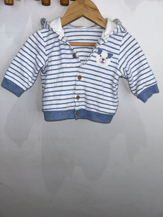 Blue striped cotton sweater 6m