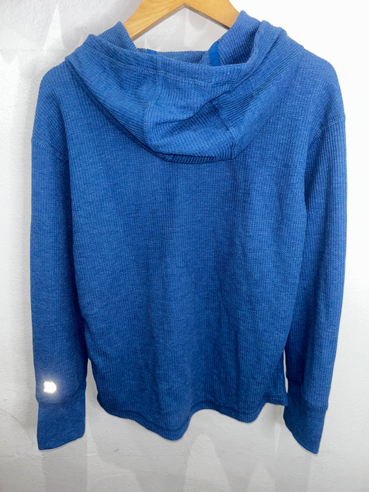 Mid blue waffle hooded tee 6-7y