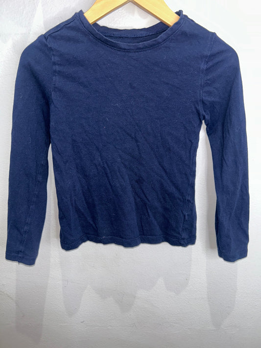Navy longsleeve w small bow 6y
