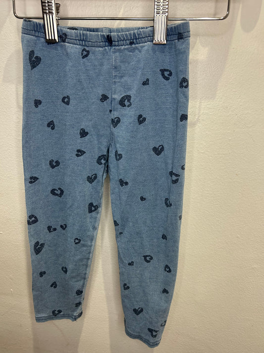Blue heart detail leggings 18-24m