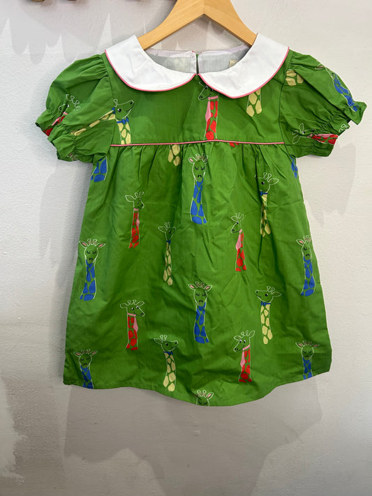 Beaufot Bonnet Company giraffes dress 6y