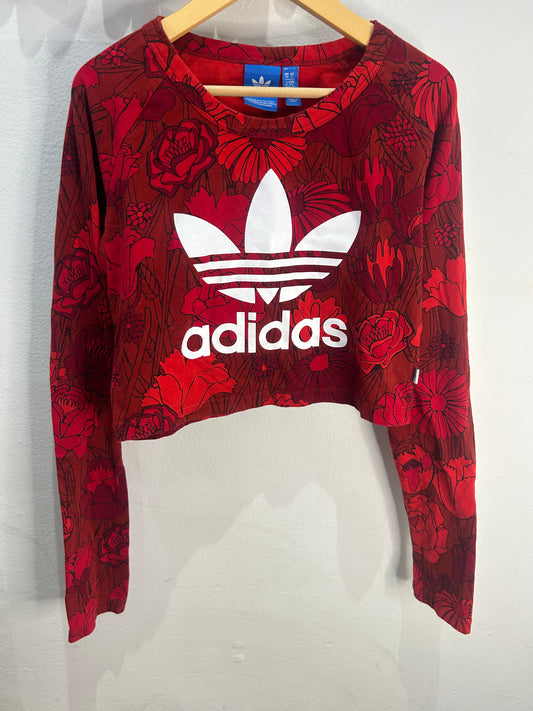 Adidas red crop longsleeve 10y