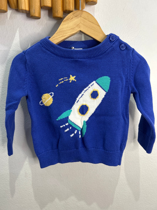 Rocket ship sweater 6-12m