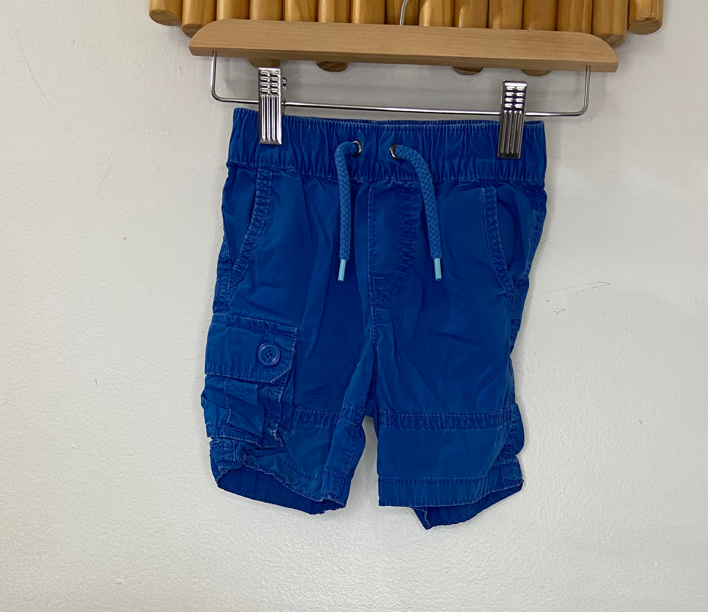 Blue pocket shorts 12-18m