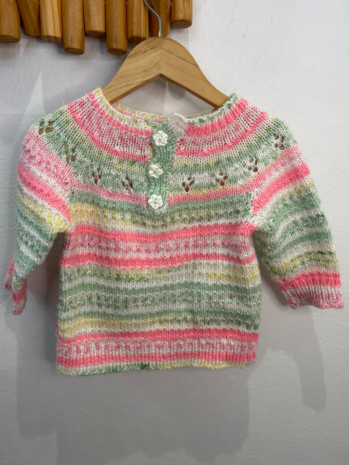 Pastel hand knit sweater 12m