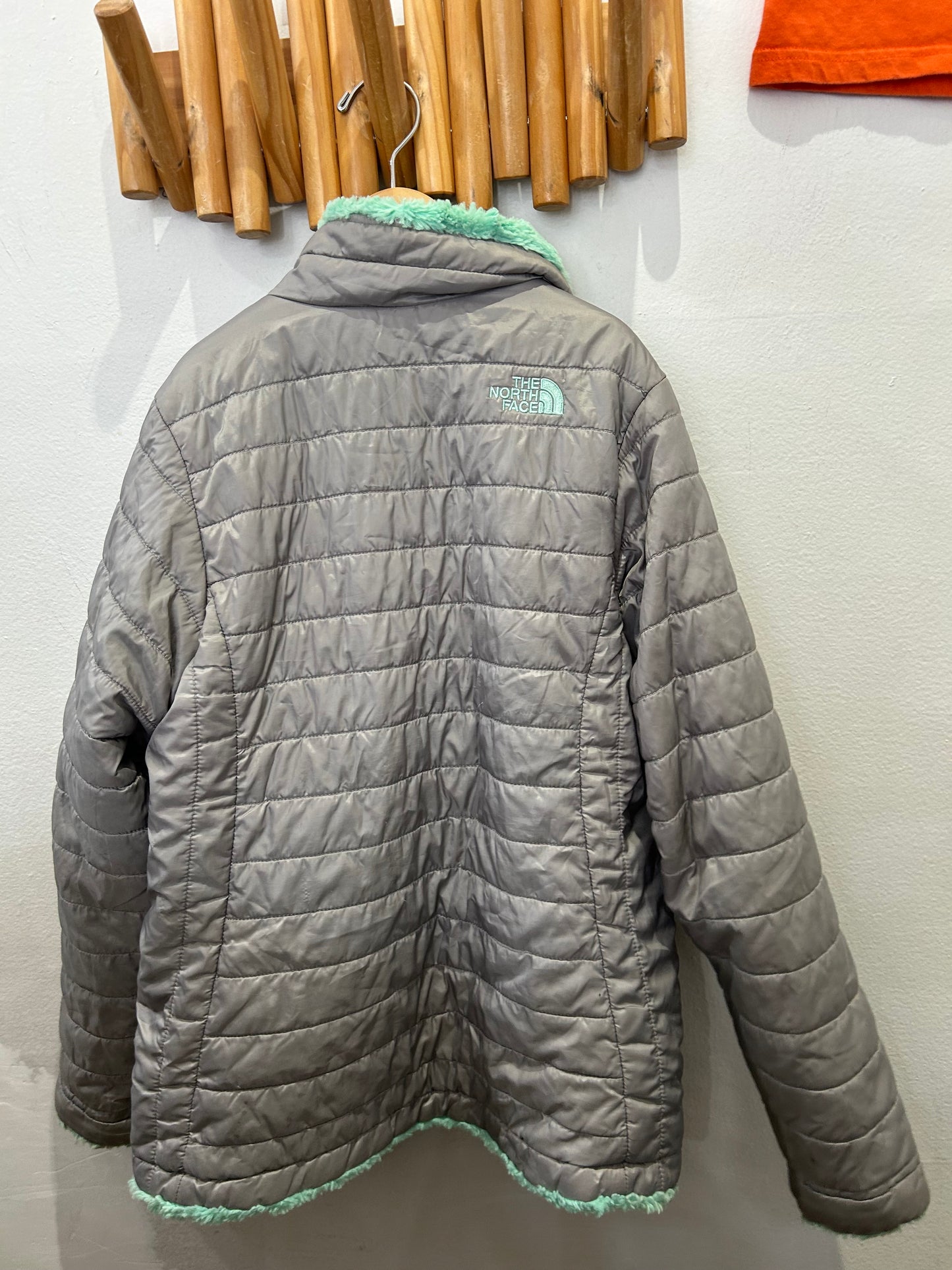 The North Face silver puffer jacket 12y