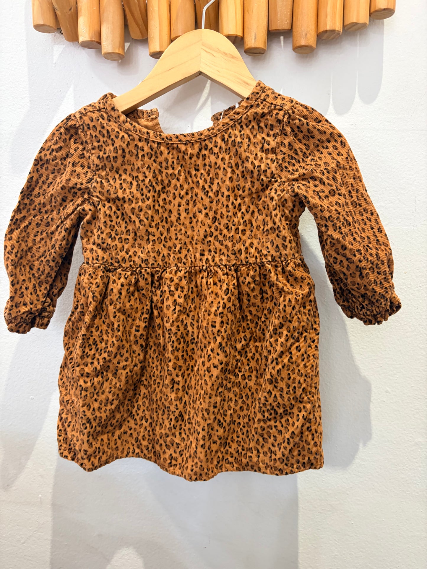 Leopard corduroy dress 12-18m
