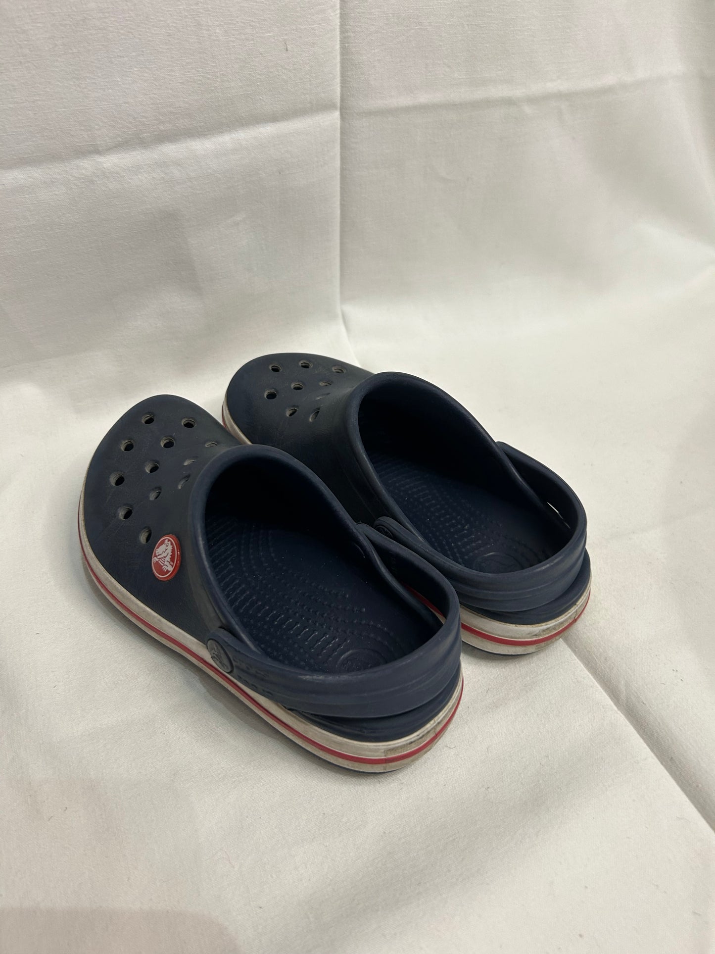 C10-11 blue and red Crocs