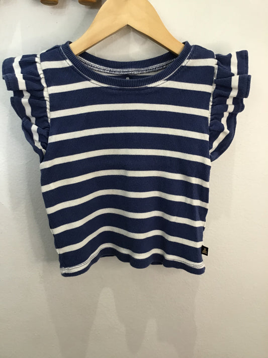 Tee striped ribbed frillly 3y