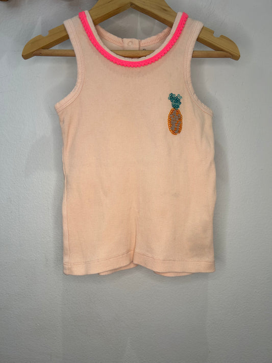 Sparkly pineapple tanktop 2y