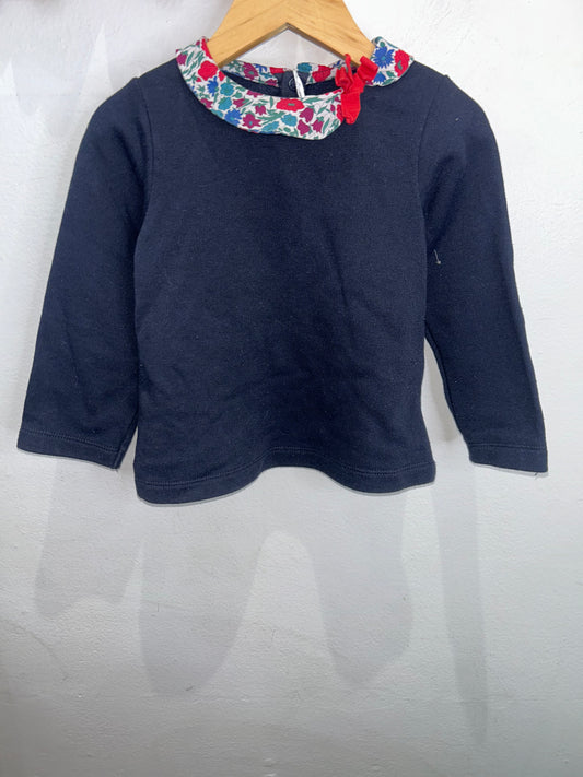 Jacadi navy collared sweater 3y