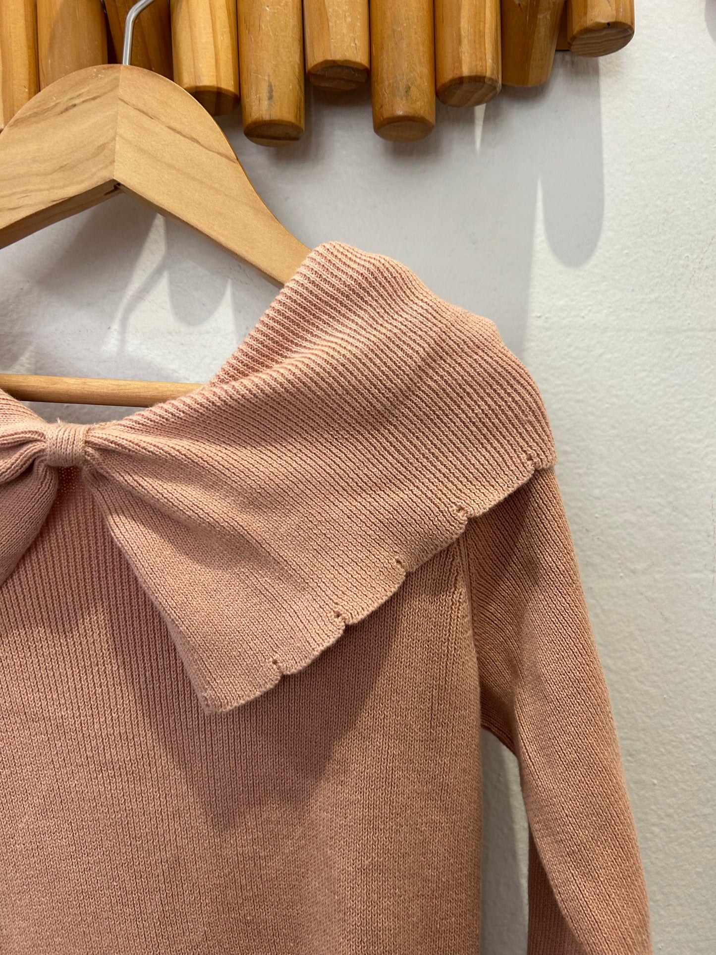 Pink rib collard sweater 18-24m NEW