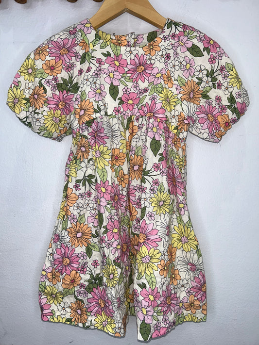Big flowers breezy dress 3-4y