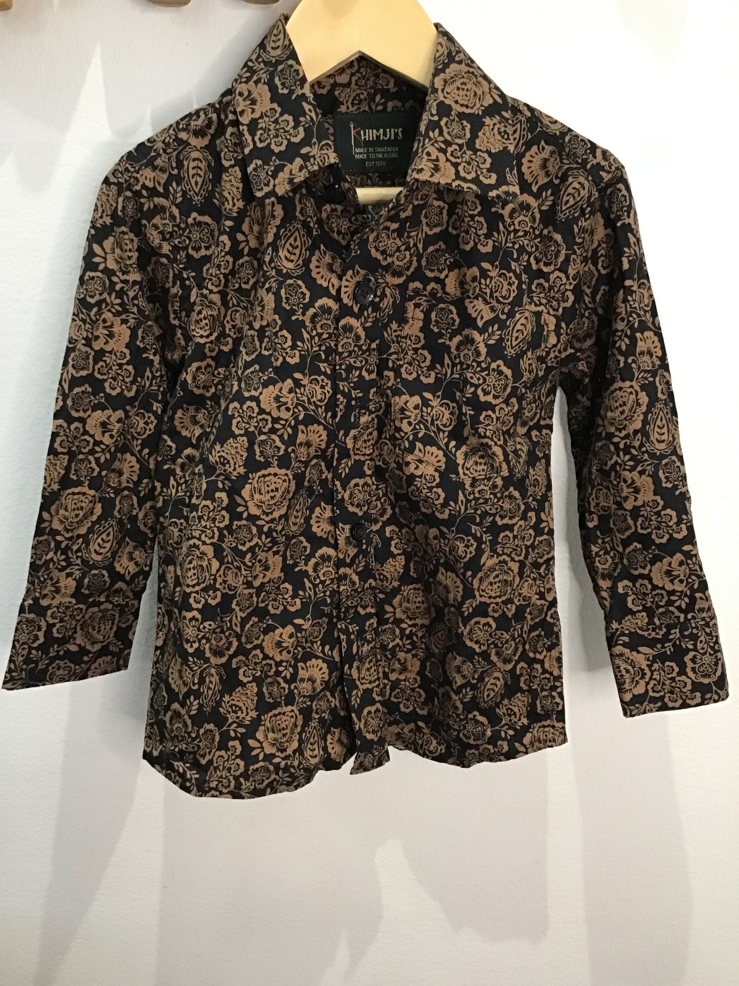 Dapper brown dress shirt 3-4y