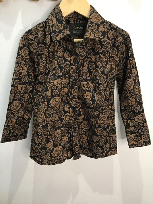 Dapper brown dress shirt 3-4y