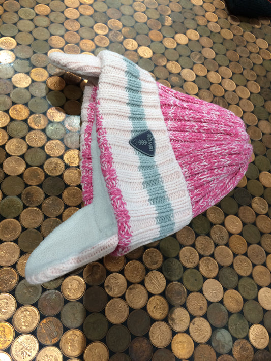 Kombi pink hat w ears 9-18m