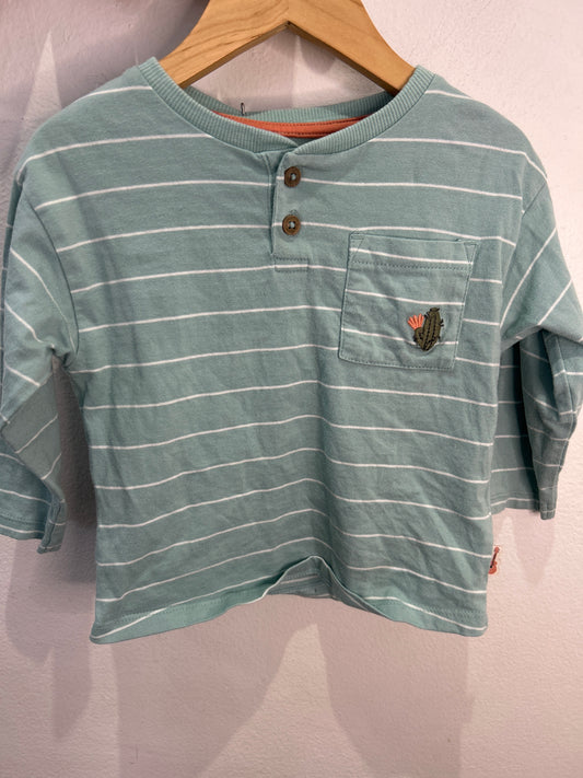 Teal henley longsleeve 12-18m