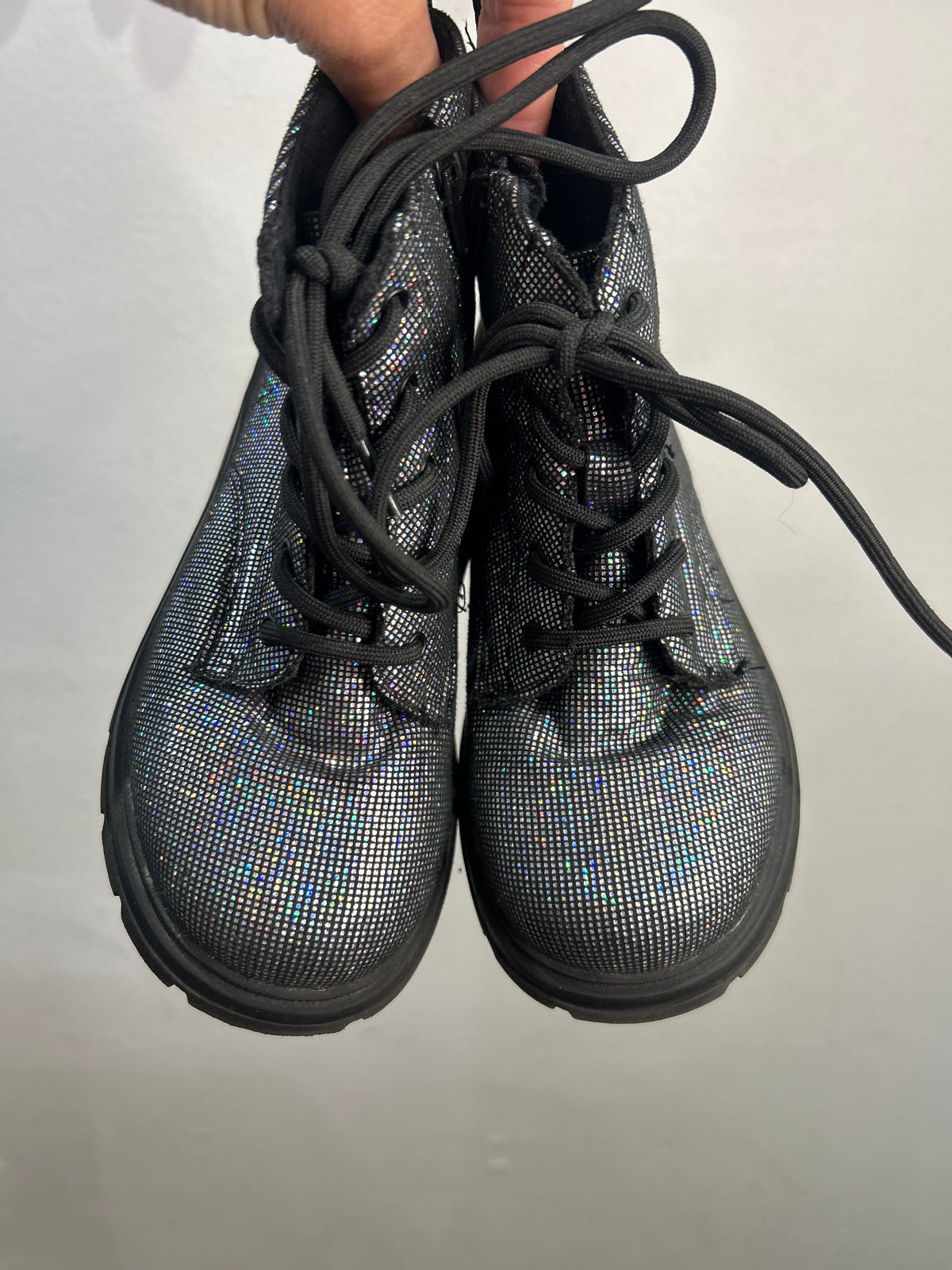 C10 sparkly combat boots