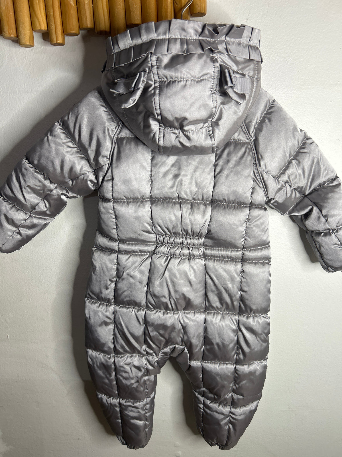 Silver snowsuit 12-18m