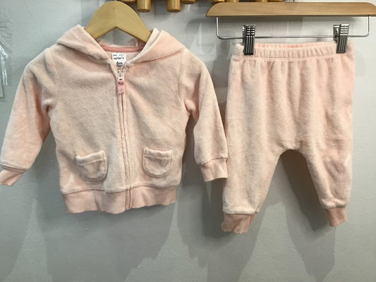 Pink terry lamb set 6-12m
