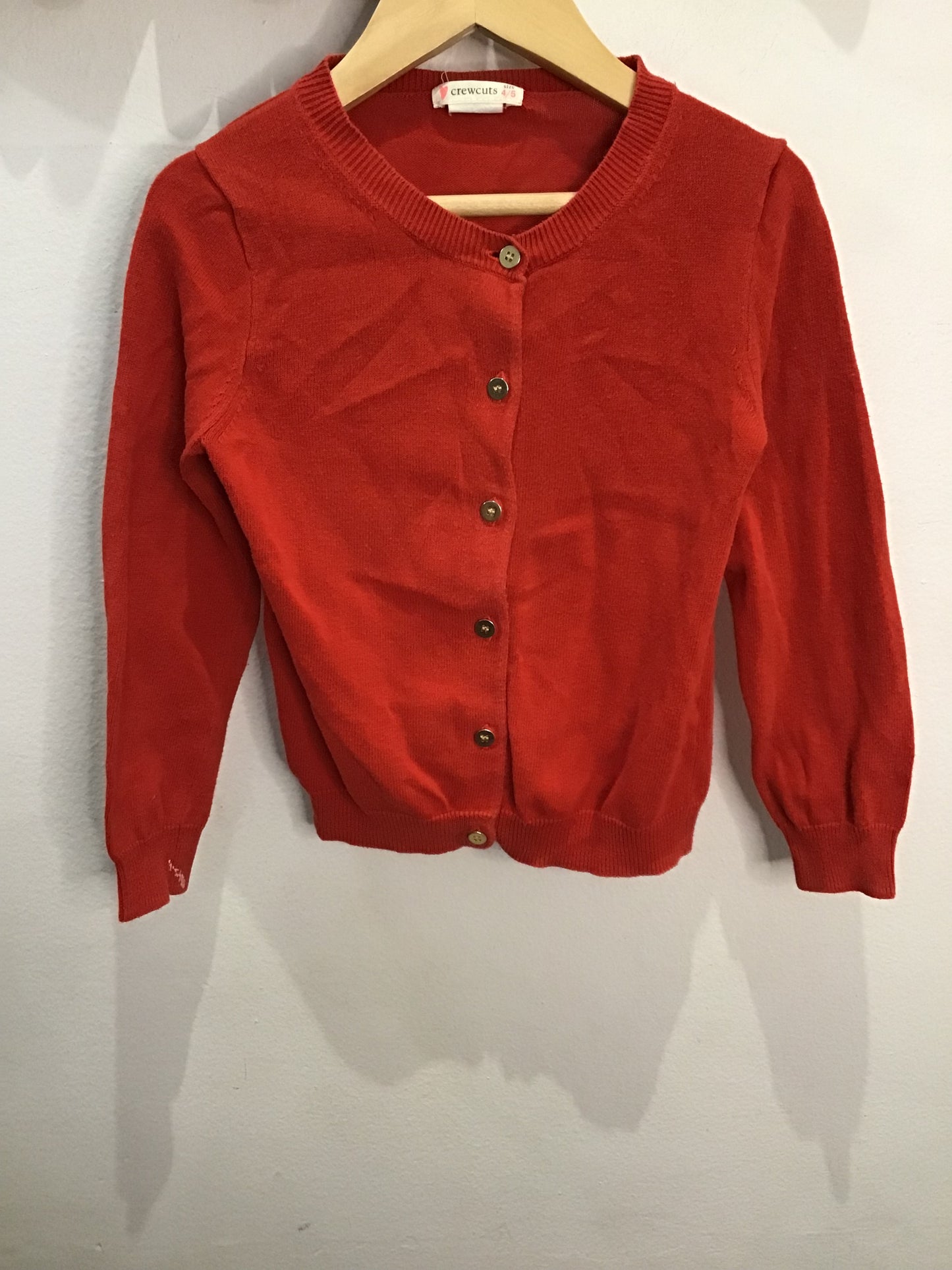 Tomato red cardigan 4-5y