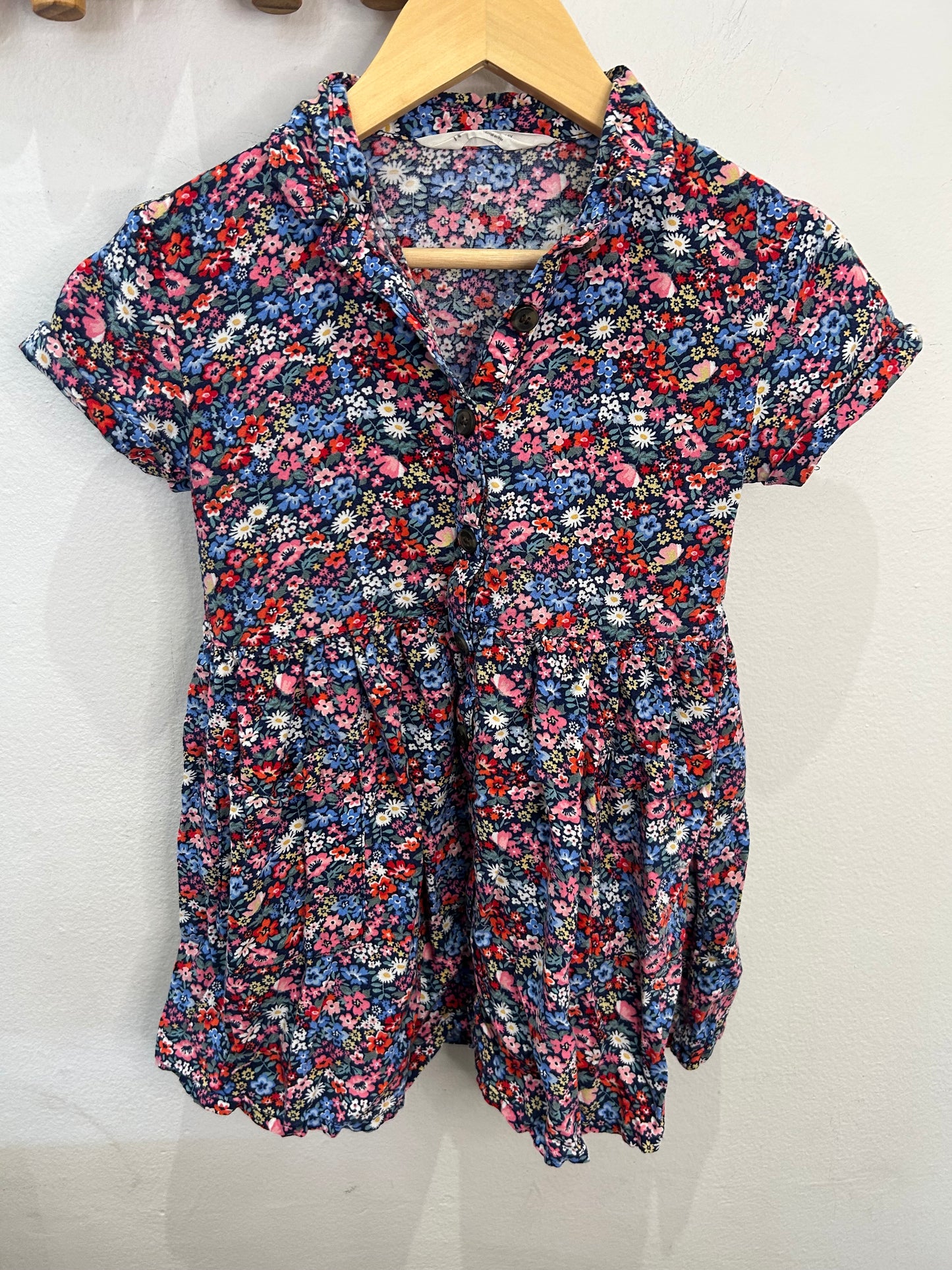 Floral collar dress 4-5y