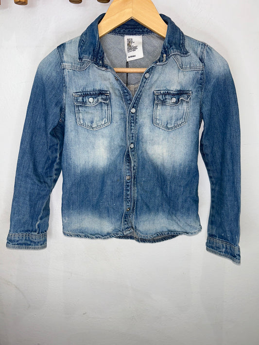 Pearl button denim shirt 5-6y