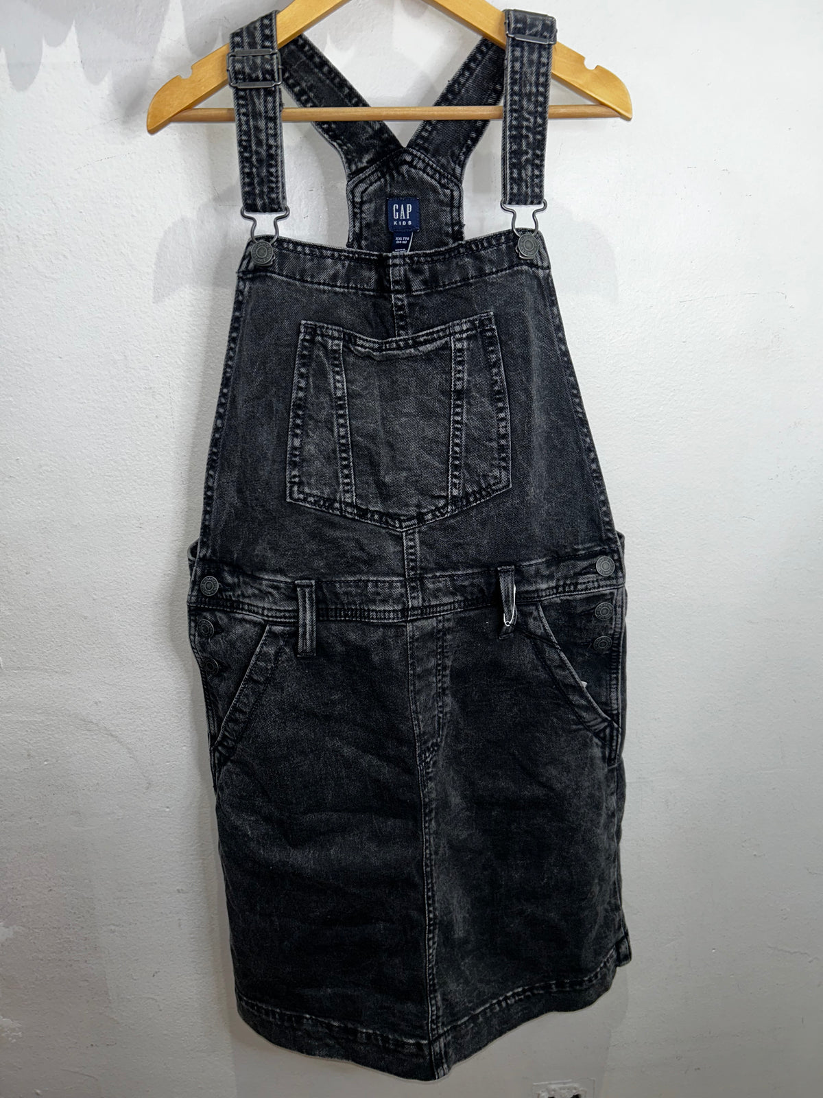 Black denim skirt romper 14-16y