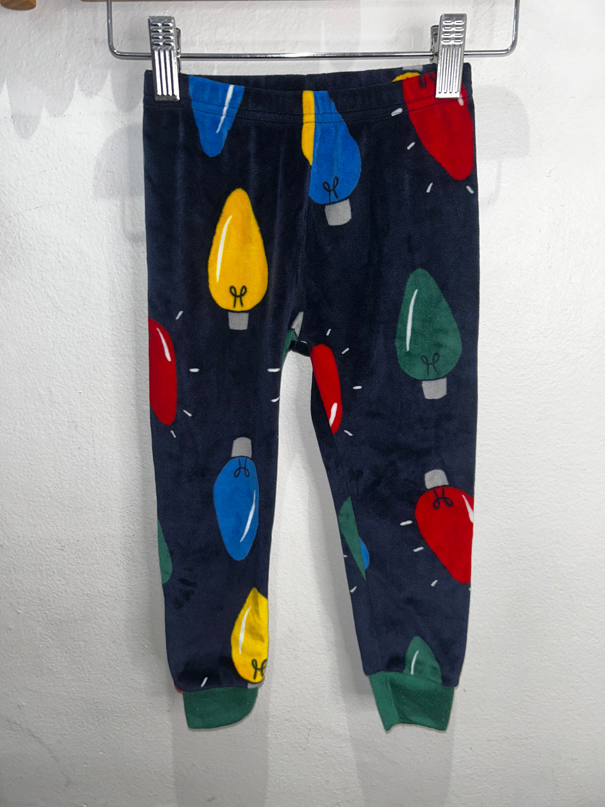 Christmas lights velour pyjamas 2y