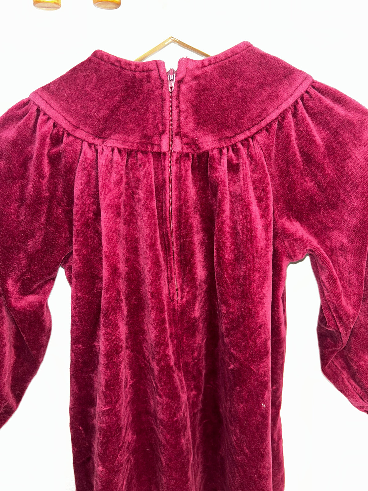 Vintage maroon velvet dress 4-6y