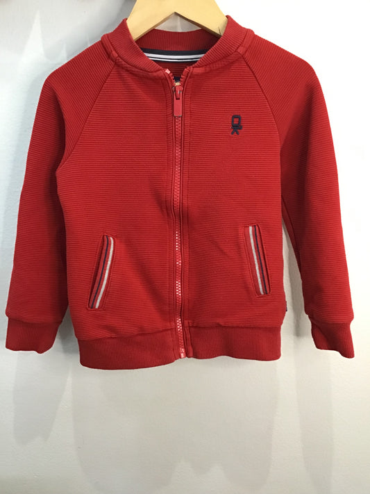Zip-up red textured 3y