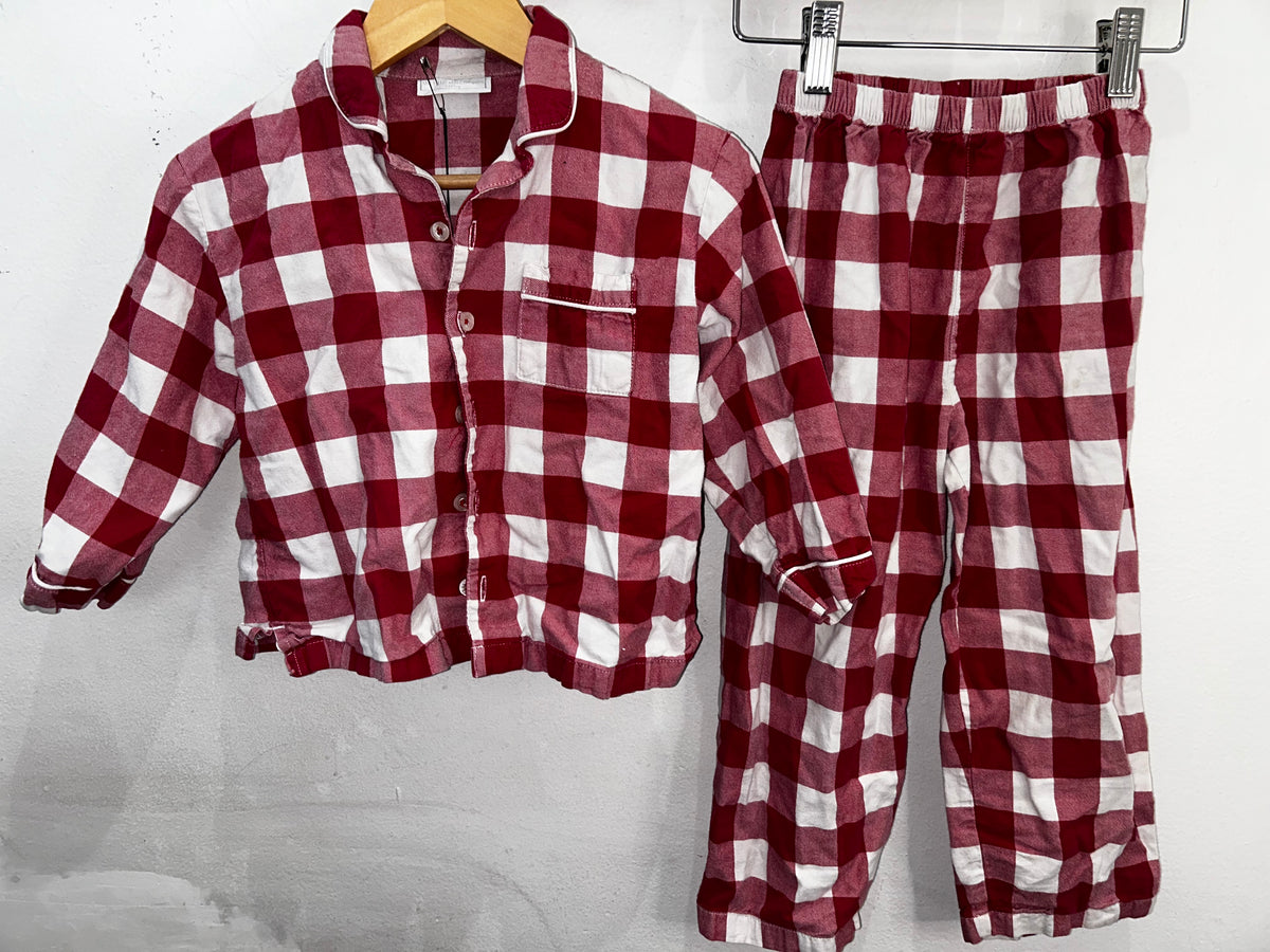 Red checkered fancy pyjamas 3-4y