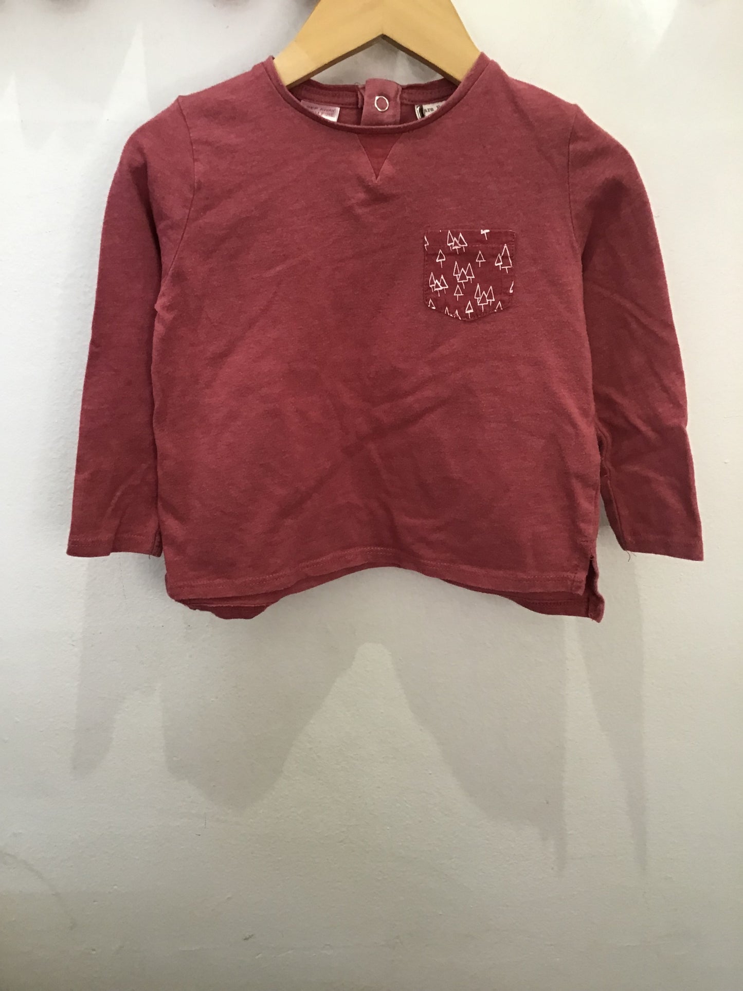 Pink pocket tree longsleeve 18-24m