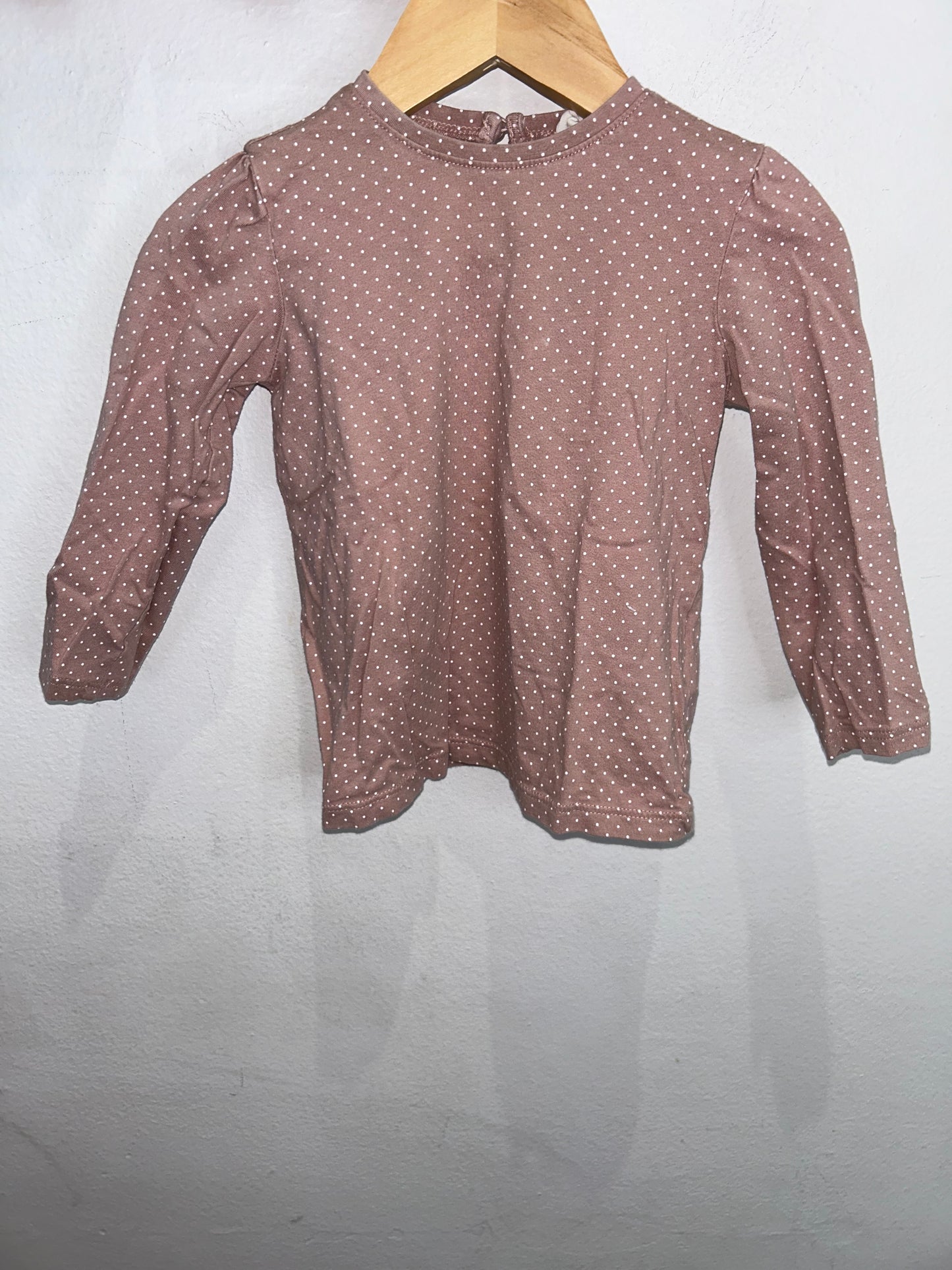 Pink dots longsleeve 12-18m