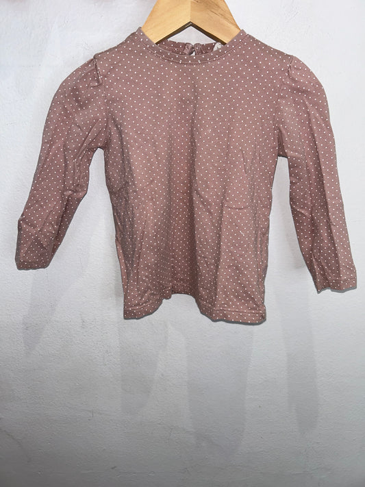 Pink dots longsleeve 12-18m