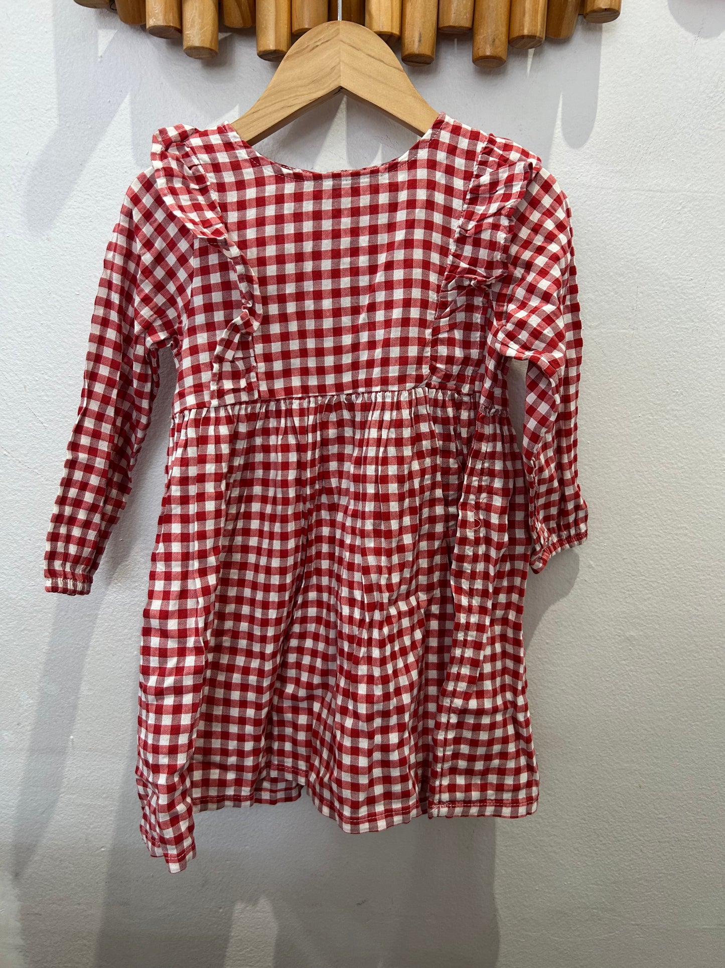 Red and white checkered dress 18-24m