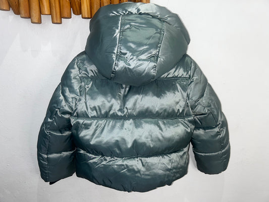 Metallic green puffer jacket 3y