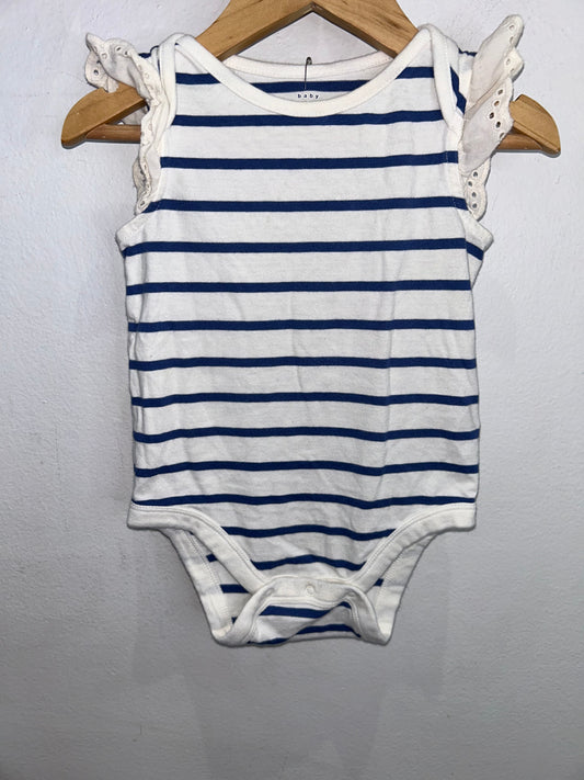 Eyelet and stripes onesie 12-18m