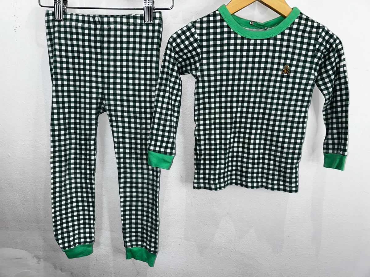 Green checkered pyjamas 4y