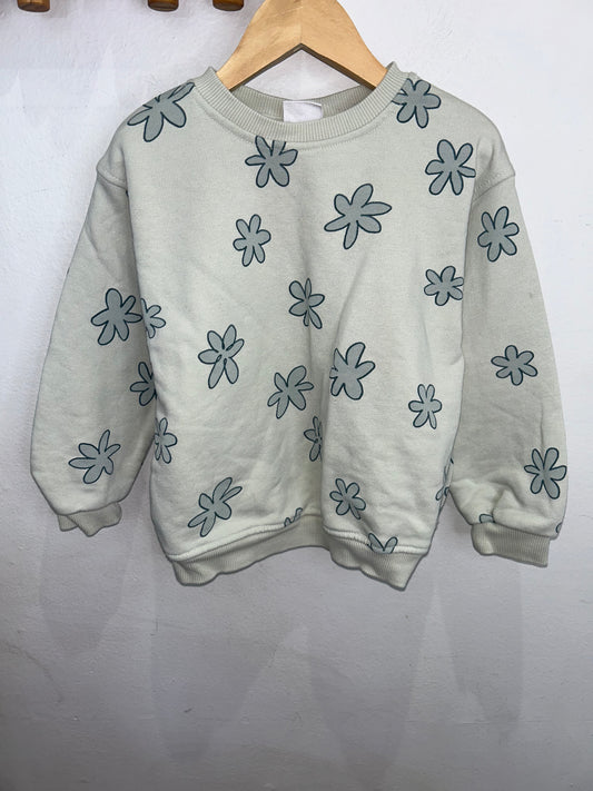 Sage flowers pullover 4-5y