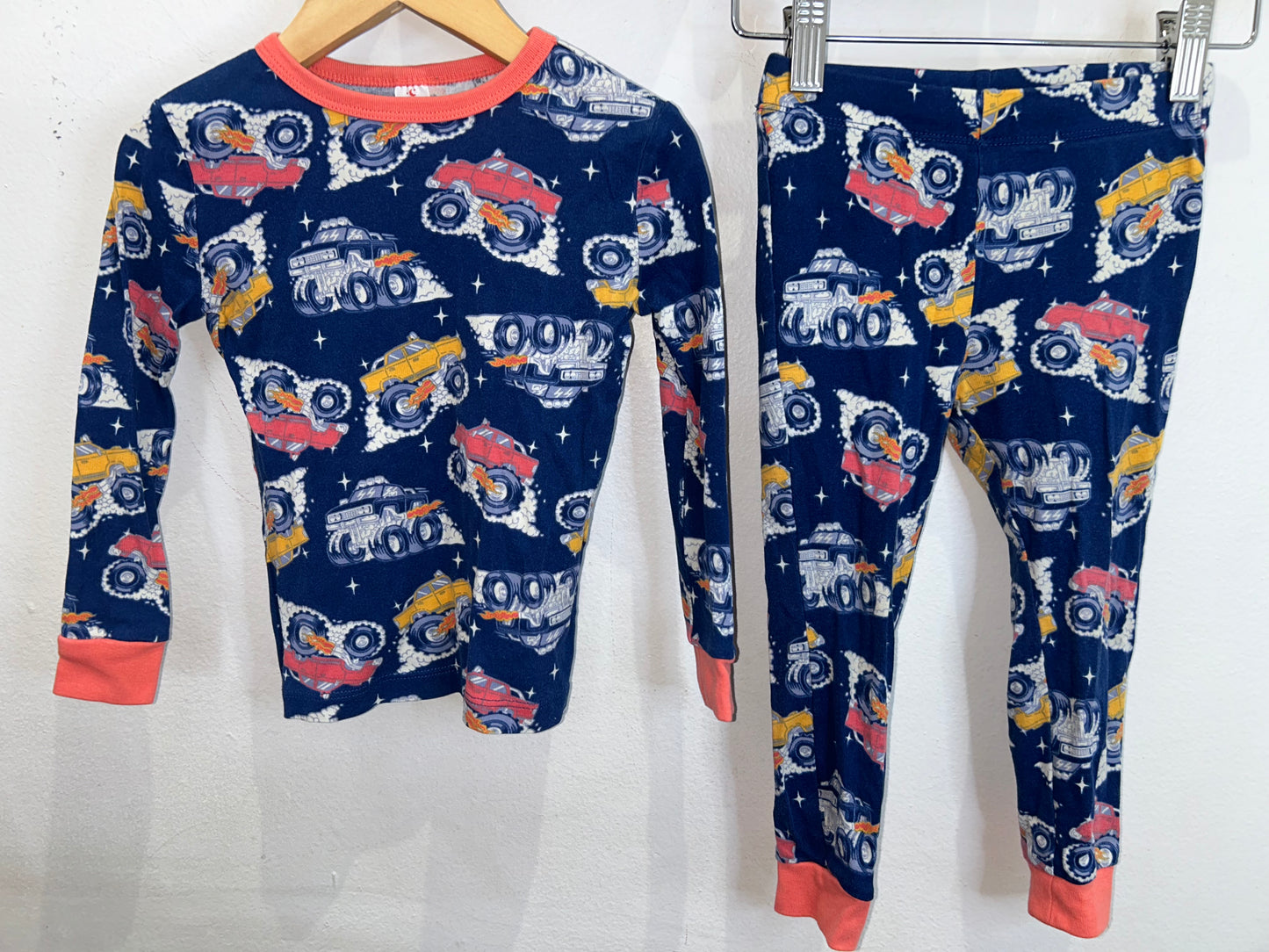 Blue monster truck pyjamas 3y