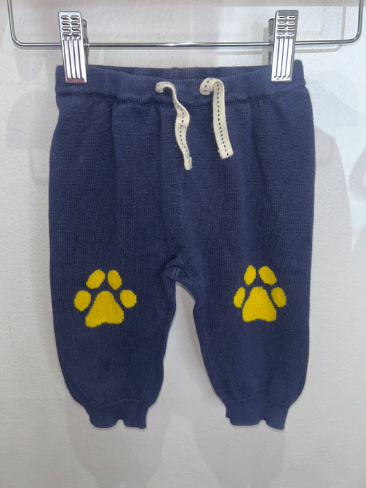 Dog paw knit pants 6-12m
