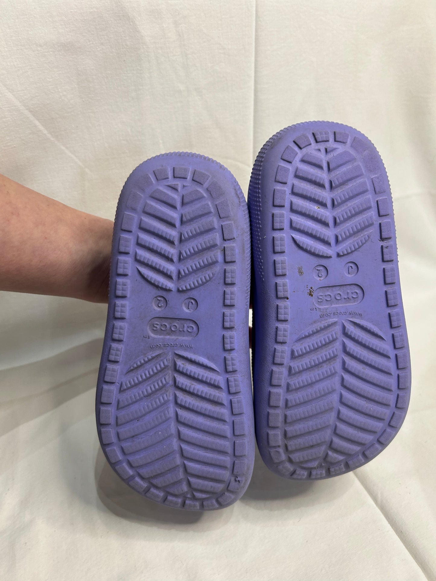 Y2 purple platform Crocs