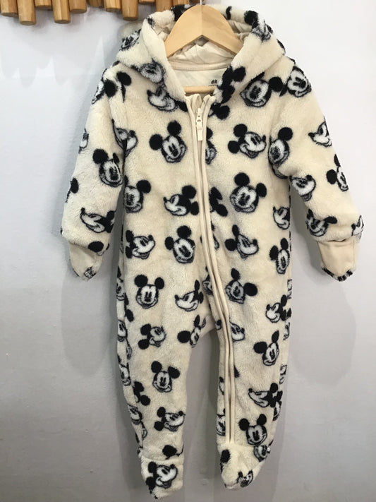 Mickey fleece romper 6-9m