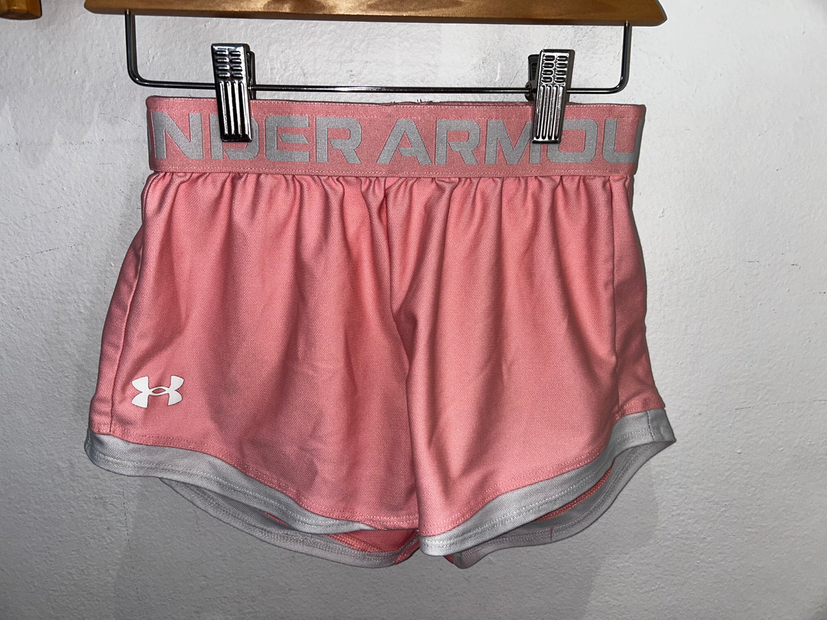 Underarmour peach shorts 10-12y