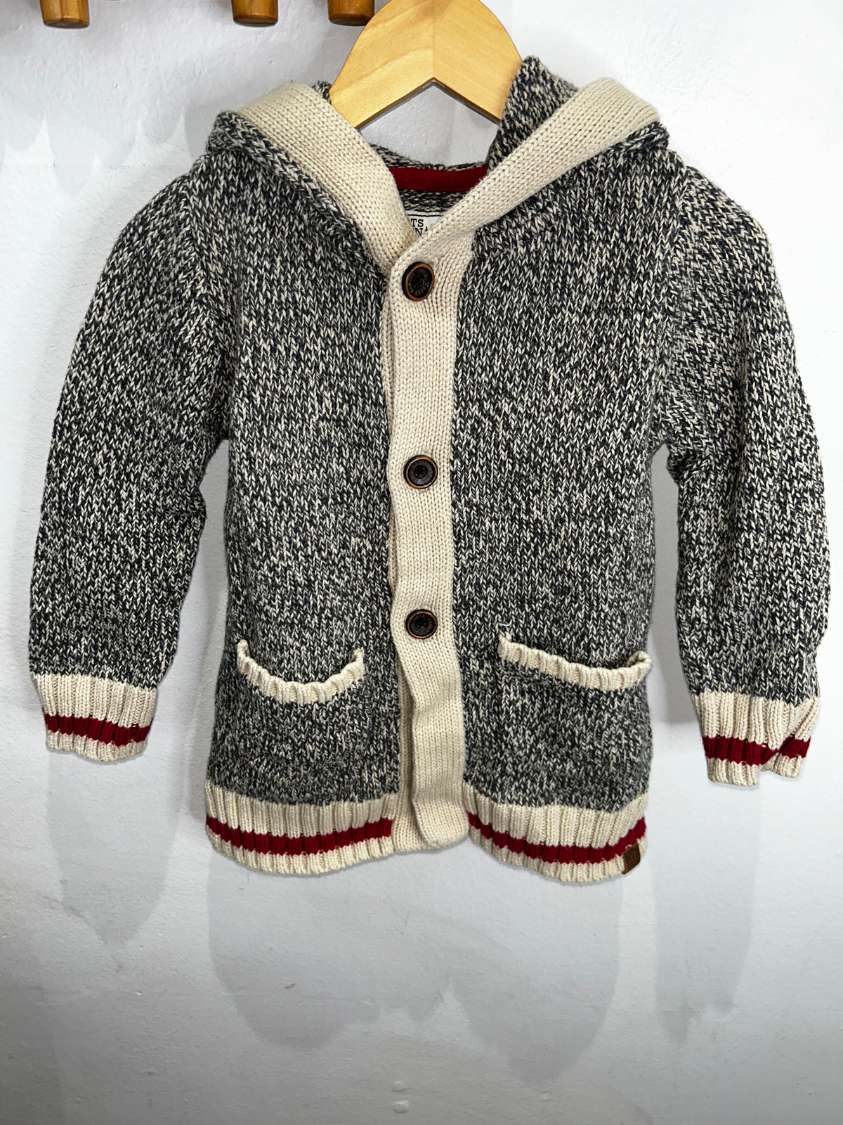 Roots cabin hooded cardigan 4y