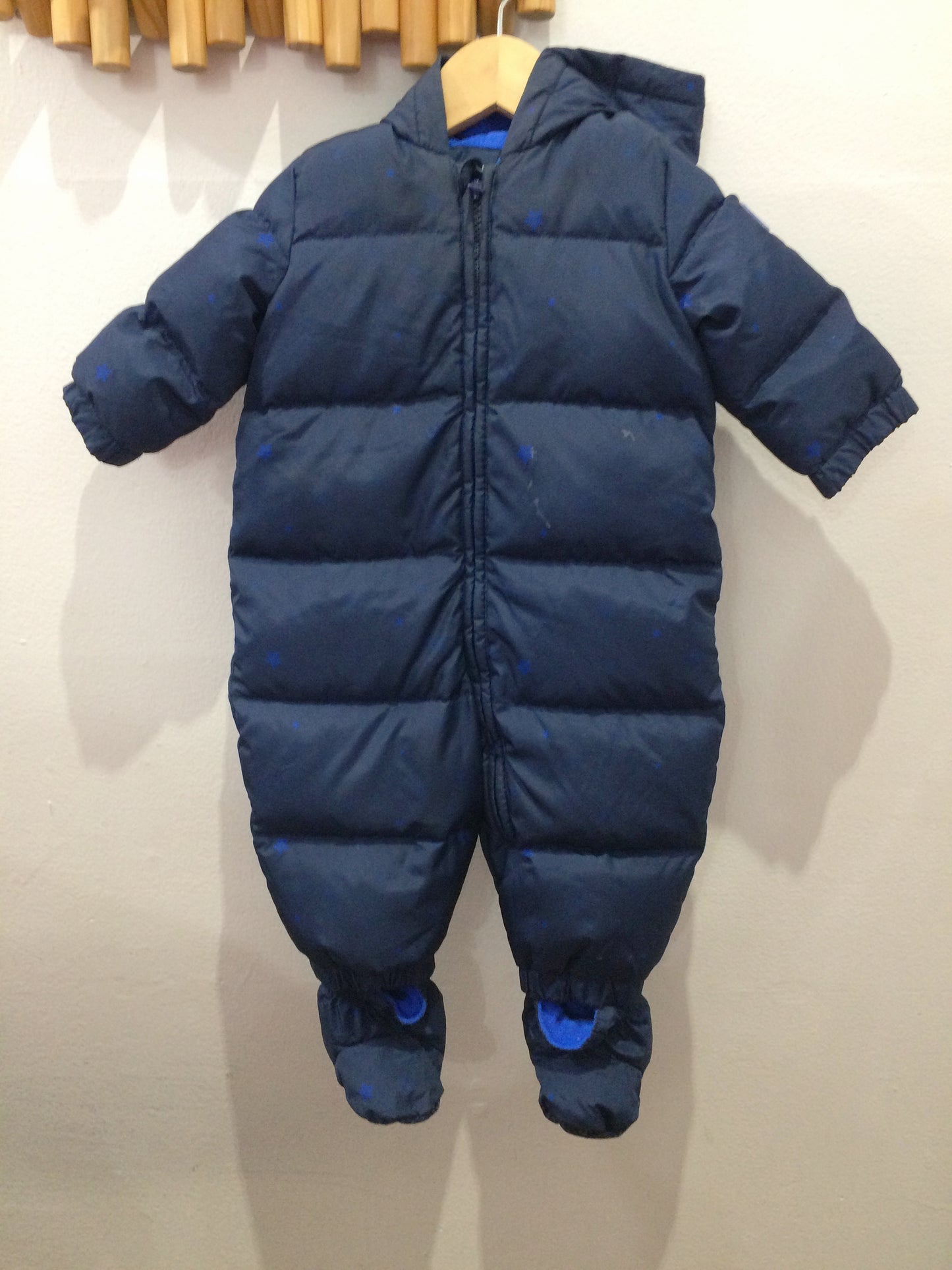 Navy stars snowsuit 6-12m