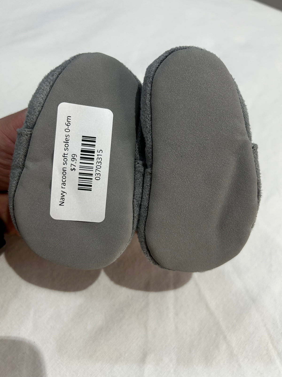 Navy racoon soft soles 0-6m
