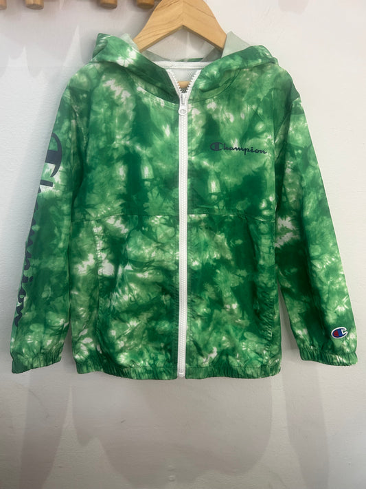 Green pattern rain jacket 6y